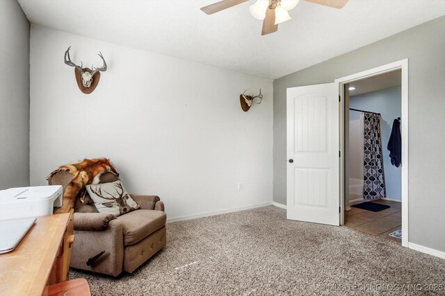 545 E 498th Cir, Pryor, OK 74361 - sitting room with a ceiling fan and carpet