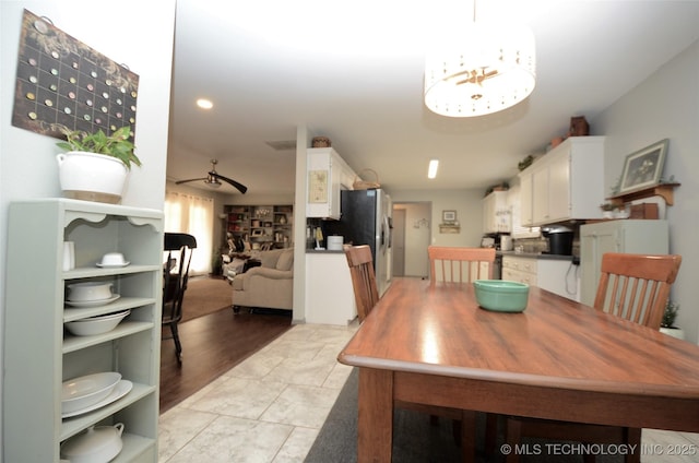 236 W 7th Ave, Bristow, OK 74010 - dining room with a ceiling fan