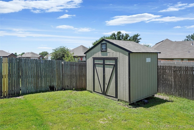 5612 N 31st St, Broken Arrow, OK 74014 - view of shed with a fenced backyard