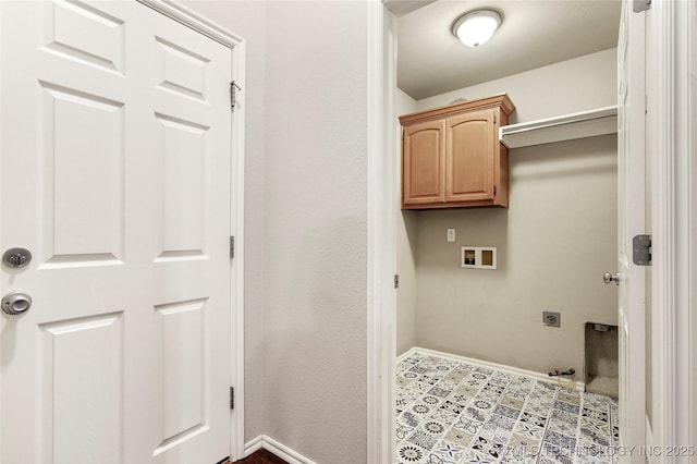5612 N 31st St, Broken Arrow, OK 74014 - laundry area featuring hookup for an electric dryer, cabinet space, and washer hookup