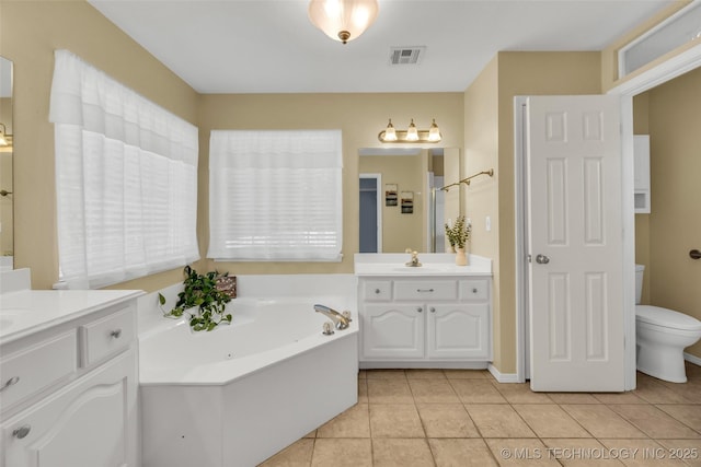 19722 E 50th Ct S, Broken Arrow, OK 74014 - full bath featuring two vanities, tile patterned flooring, and a garden tub