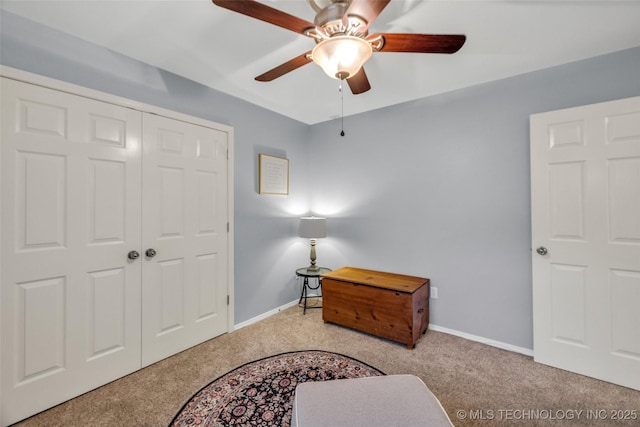 19722 E 50th Ct S, Broken Arrow, OK 74014 - carpeted bedroom featuring a closet and ceiling fan