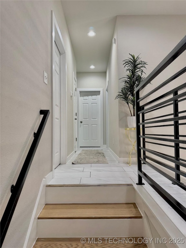 3309 S 116th E Pl, Tulsa, OK 74146 - staircase featuring recessed lighting and baseboards