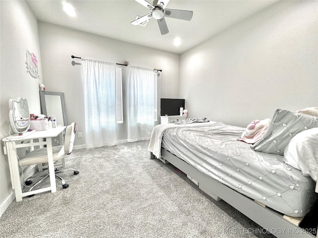3309 S 116th E Pl, Tulsa, OK 74146 - bedroom with carpet floors, recessed lighting, and ceiling fan