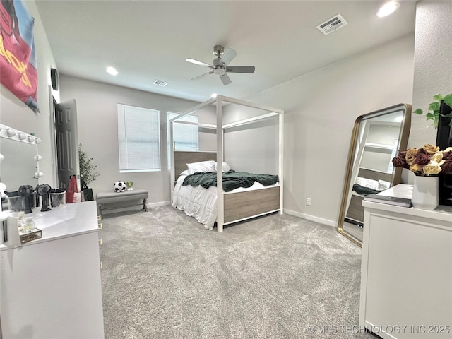 3309 S 116th E Pl, Tulsa, OK 74146 - carpeted bedroom featuring ceiling fan and recessed lighting