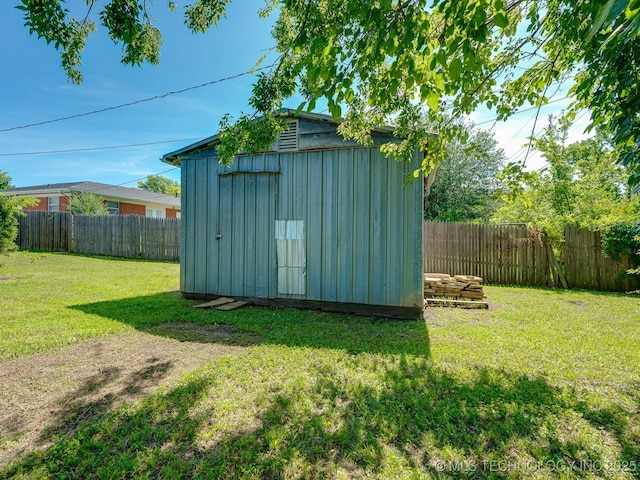 825 W 22nd St, Ada, OK 74820 - view of shed featuring a fenced backyard
