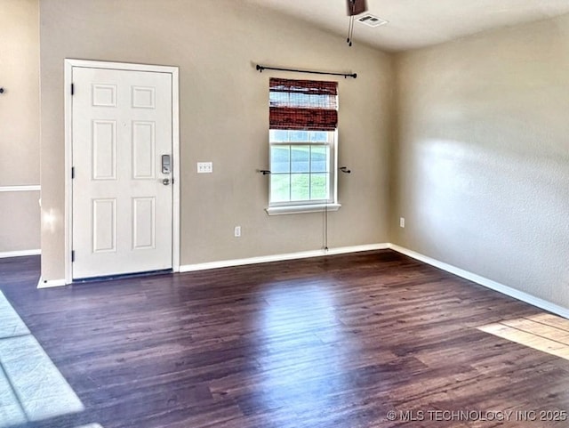 8932 S 258th E Ave, Broken Arrow, OK 74014 - foyer entrance featuring dark wood-style flooring and lofted ceiling