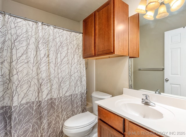 20409 E 49th St S, Broken Arrow, OK 74014 - full bathroom with vanity and a chandelier