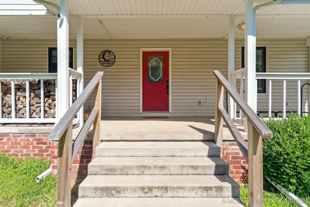 33966 S 4310th Rd, Big Cabin, OK 74332 - doorway to property with covered porch