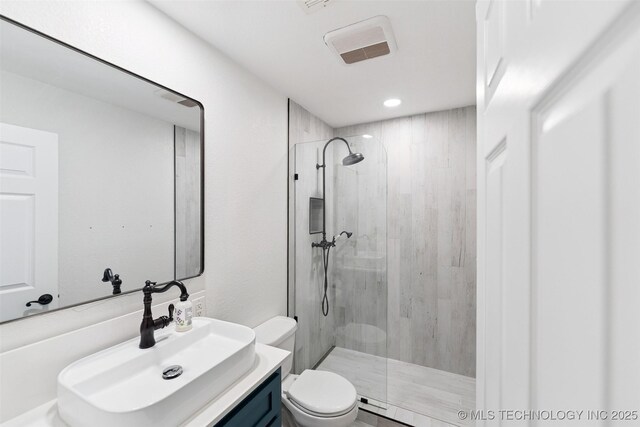 33966 S 4310th Rd, Big Cabin, OK 74332 - full bathroom with a tile shower, vanity, and recessed lighting