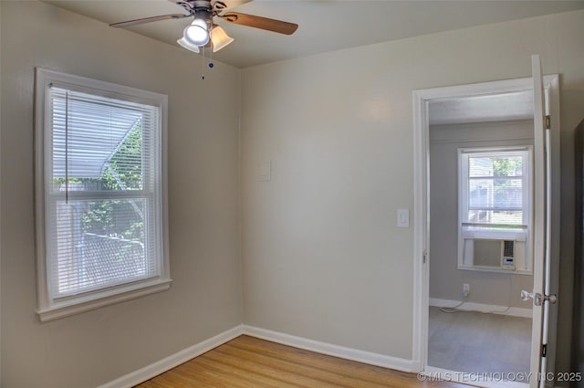 3833 E 22nd St, Tulsa, OK 74114 - spare room featuring ceiling fan and light wood finished floors