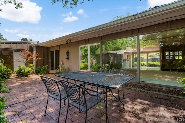 view of patio featuring outdoor dining space