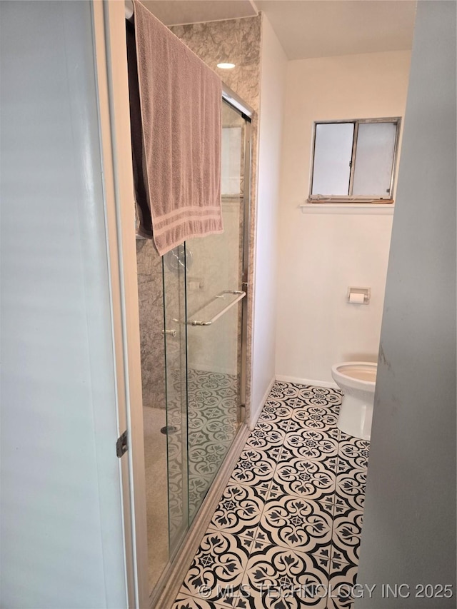 6920 E 20th St, Tulsa, OK 74112 - bathroom featuring toilet and a shower stall