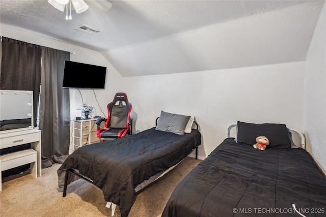 1105 S Maple Ave, Tahlequah, OK 74464 - bedroom with vaulted ceiling and carpet flooring
