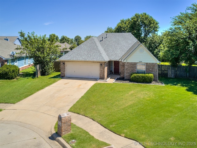 1604 W Los Angeles Cir, Broken Arrow, OK 74011 - traditional home with a garage, brick siding, concrete driveway, and roof with shingles