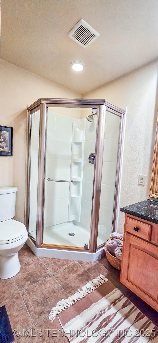 117189 S 4238th Rd, Eufaula, OK 74432 - full bathroom with a shower stall, vanity, and recessed lighting