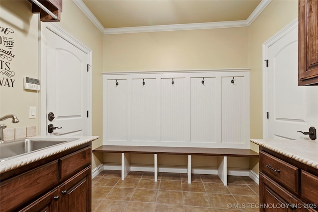 509 E Glendale St, Broken Arrow, OK 74011 - mudroom with crown molding and light tile patterned floors
