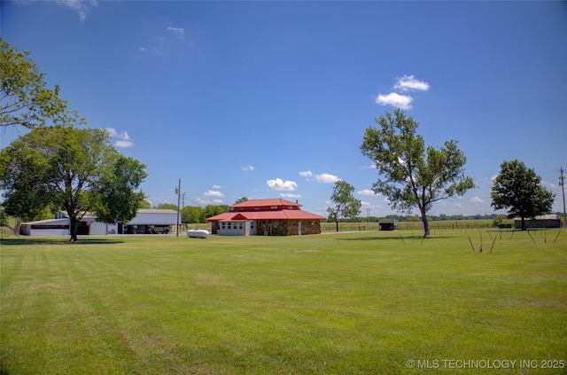 9449 S 74th St W, Oktaha, OK 74450 - view of green lawn with a carport