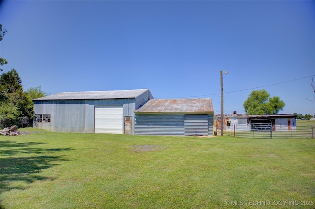 9449 S 74th St W, Oktaha, OK 74450 - view of yard with an outbuilding and a detached garage