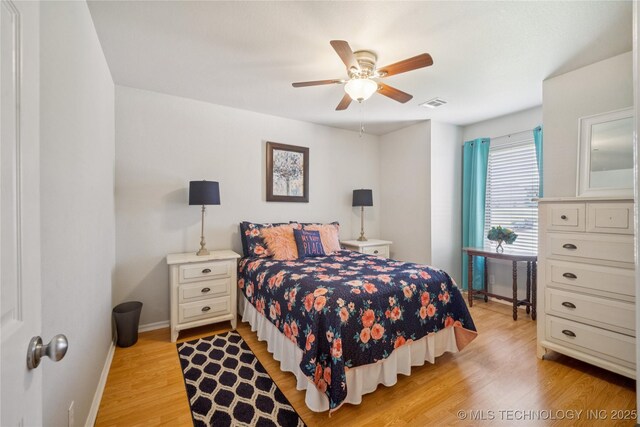 4005 Frontier Rd, Sapulpa, OK 74066 - bedroom featuring light wood-type flooring and a ceiling fan