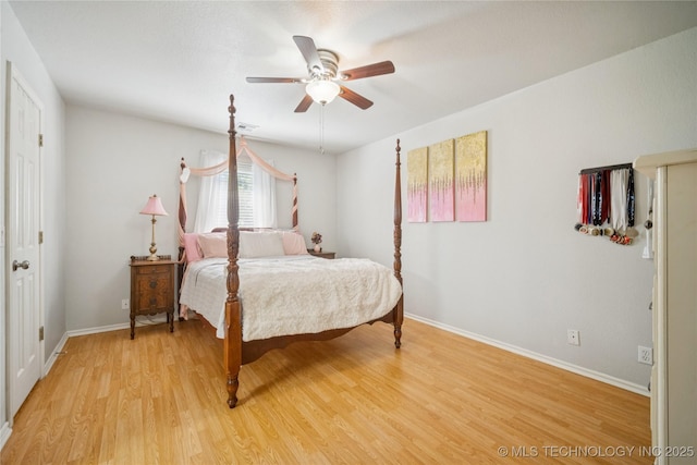 4005 Frontier Rd, Sapulpa, OK 74066 - bedroom featuring light wood finished floors and ceiling fan