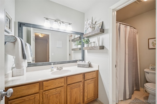 4005 Frontier Rd, Sapulpa, OK 74066 - full bathroom with vanity, tile patterned flooring, and a shower with curtain