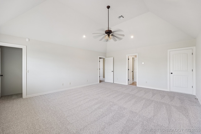 3604 W 109th St S, Jenks, OK 74037 - unfurnished bedroom with vaulted ceiling, carpet, and a ceiling fan