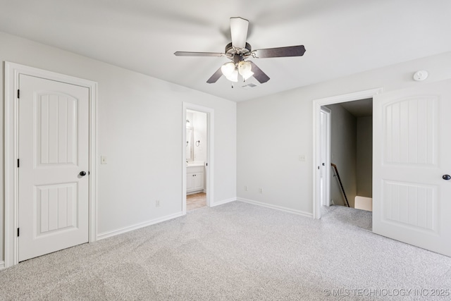 3604 W 109th St S, Jenks, OK 74037 - unfurnished bedroom with carpet floors, ensuite bath, and ceiling fan