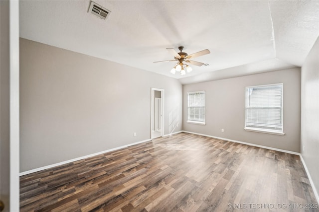 4728 S 196th Ave E, Broken Arrow, OK 74014 - spare room with wood finished floors and ceiling fan