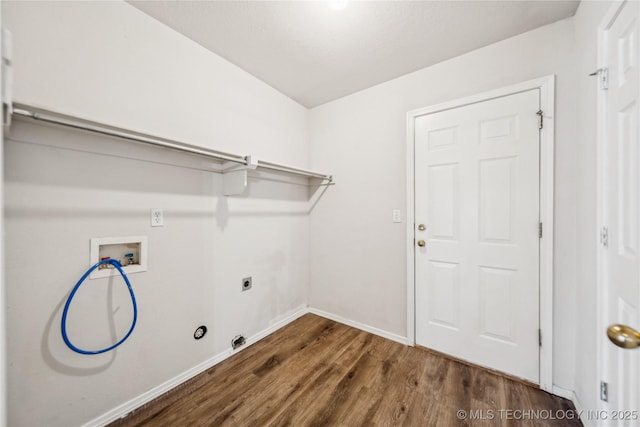 4728 S 196th Ave E, Broken Arrow, OK 74014 - laundry room featuring washer hookup, hookup for a gas dryer, wood finished floors, and hookup for an electric dryer