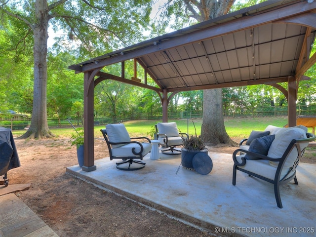 6708 S 5th St, Broken Arrow, OK 74011 - fenced backyard featuring a patio, a gazebo, and a grill