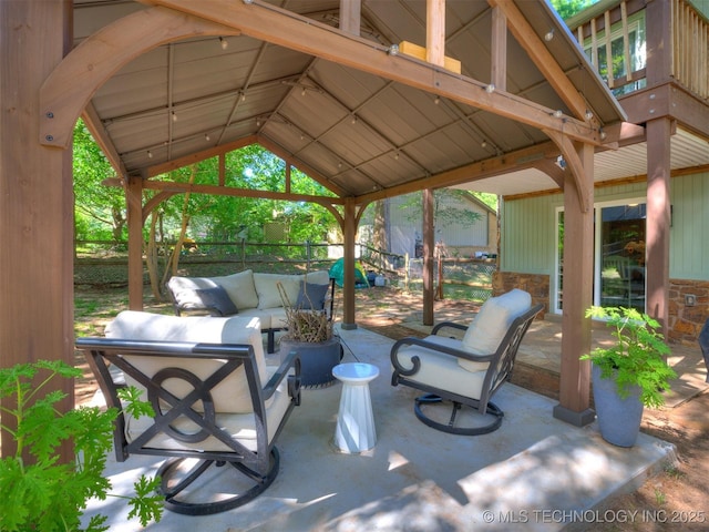 6708 S 5th St, Broken Arrow, OK 74011 - view of patio / terrace featuring a gazebo and an outdoor hangout area
