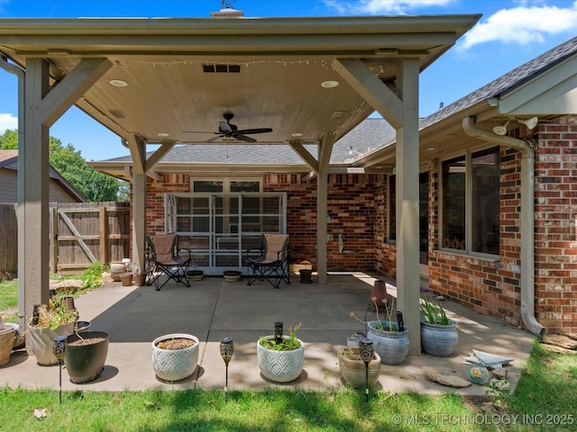 6725 Dorsett Dr, Bartlesville, OK 74006 - view of patio / terrace with a ceiling fan
