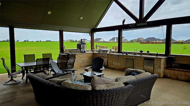 6865 Wilson St, Durant, OK 74701 - view of patio / terrace with area for grilling, an outdoor hangout area, and outdoor dining space