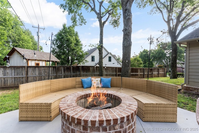 12511 S 18th Cir E, Jenks, OK 74037 - fenced backyard with a patio and a fire pit
