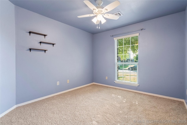 12522 S Cedar Ave, Jenks, OK 74037 - carpeted spare room featuring baseboards and a ceiling fan