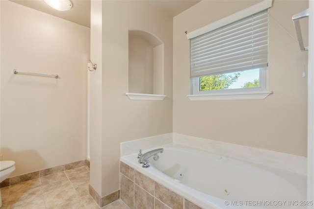 12522 S Cedar Ave, Jenks, OK 74037 - full bathroom with a jetted tub and tile patterned floors