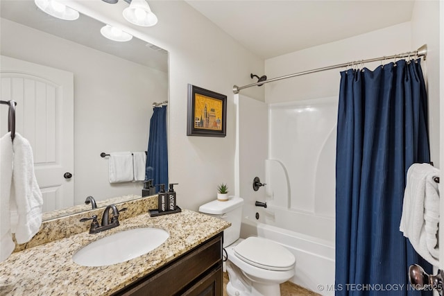 2610 E 5th Pl, Tulsa, OK 74104 - bathroom with vanity and shower / bathtub combination with curtain