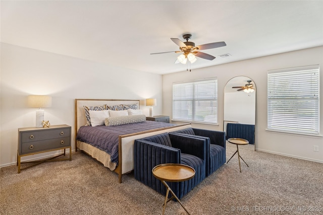 2610 E 5th Pl, Tulsa, OK 74104 - bedroom featuring carpet flooring and a ceiling fan