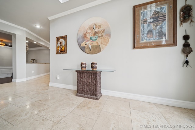 8120 E 112th St, Owasso, OK 74055 - hall with crown molding and recessed lighting
