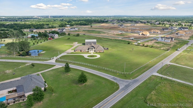 8120 E 112th St, Owasso, OK 74055 - aerial view of property and surrounding area with a large body of water