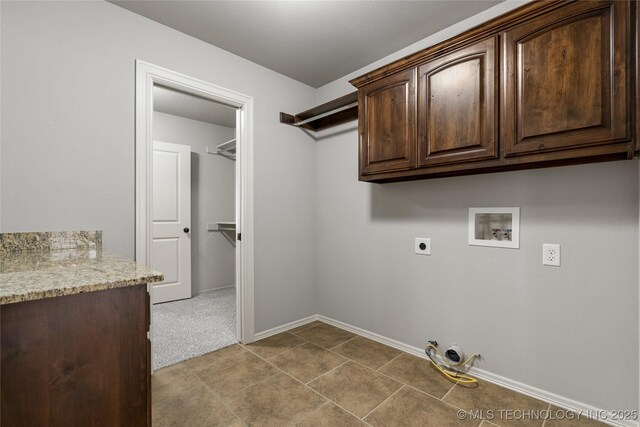 3712 W 107th Ct, Jenks, OK 74037 - laundry room featuring gas dryer hookup, cabinet space, hookup for a washing machine, and electric dryer hookup