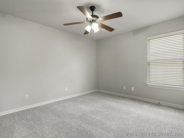 3712 W 107th Ct, Jenks, OK 74037 - carpeted empty room featuring ceiling fan and baseboards
