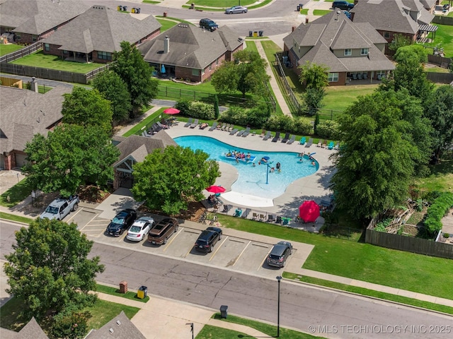 3712 W 107th Ct, Jenks, OK 74037 - aerial view of residential area with a pool