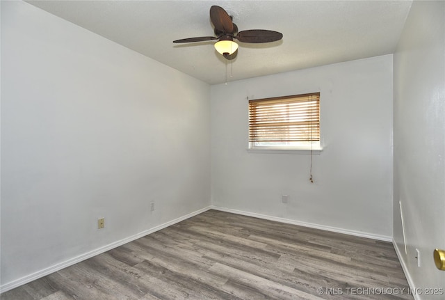 20529 E 4th St, Tulsa, OK 74108 - unfurnished room with wood finished floors and a ceiling fan