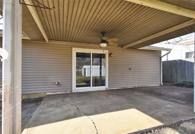 20529 E 4th St, Tulsa, OK 74108 - view of patio / terrace featuring ceiling fan