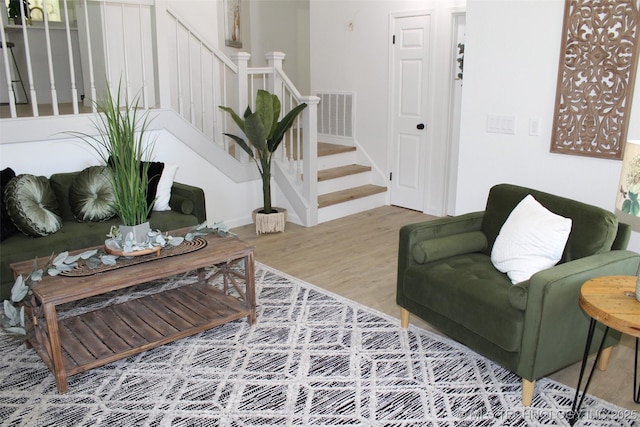 109 E 48th St, Sand Springs, OK 74063 - living area with stairway and wood finished floors