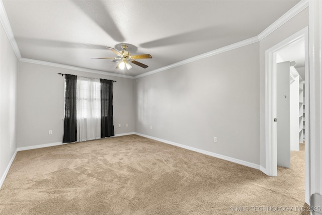 1505 Augusta, Ada, OK 74820 - carpeted spare room featuring ceiling fan and crown molding