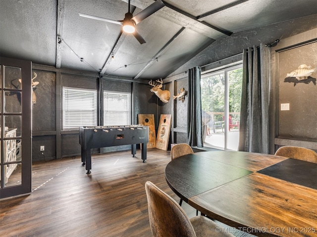 11 Port Duncan, Afton, OK 74331 - game room with wood finished floors, a ceiling fan, and a textured ceiling