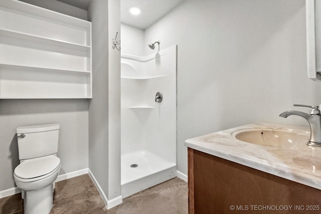 36619 W 141st St S, Bristow, OK 74010 - full bath with a walk in shower, vanity, and concrete floors